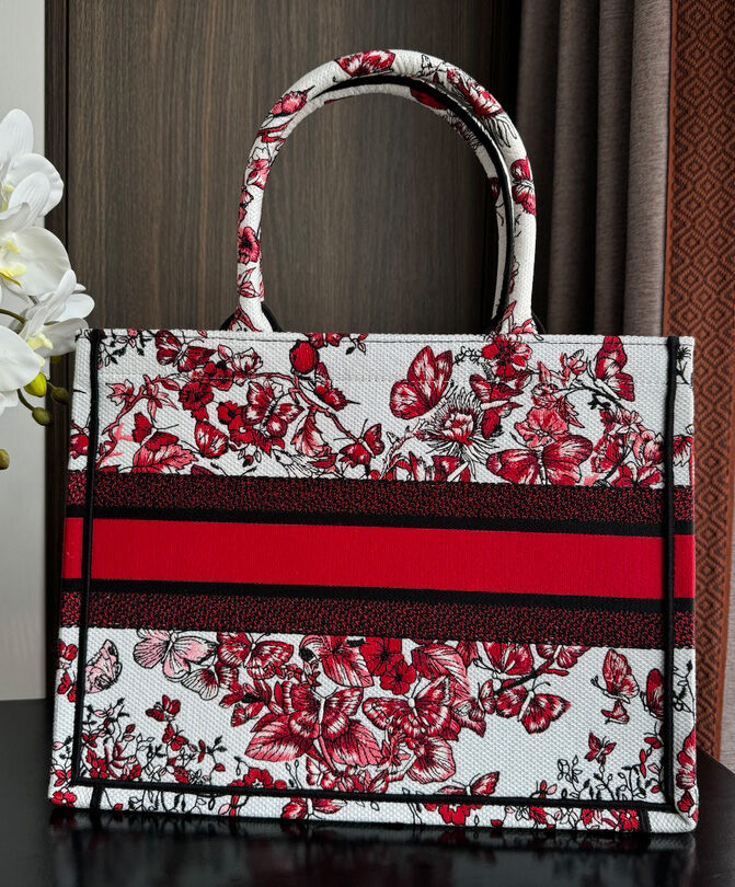 Christian Dior Medium Dior Book Tote Red